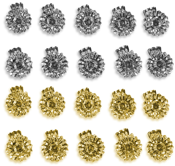 Weihnachtsbaum Metall Baumkerzenhalter 10er Pack | 15mm Clip | Silber oder Gold