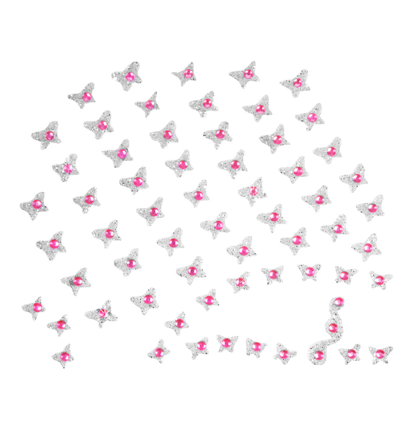 Glitzer Sticker für Gesicht und Haar | Pink - Selbstklebende Glitzersteine