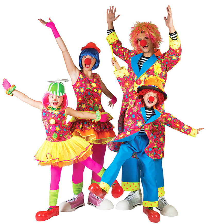 Clown Kostüm "Miley" für Mädchen in Neonfarben | Zirkus Karneval Kinder Verkleidung