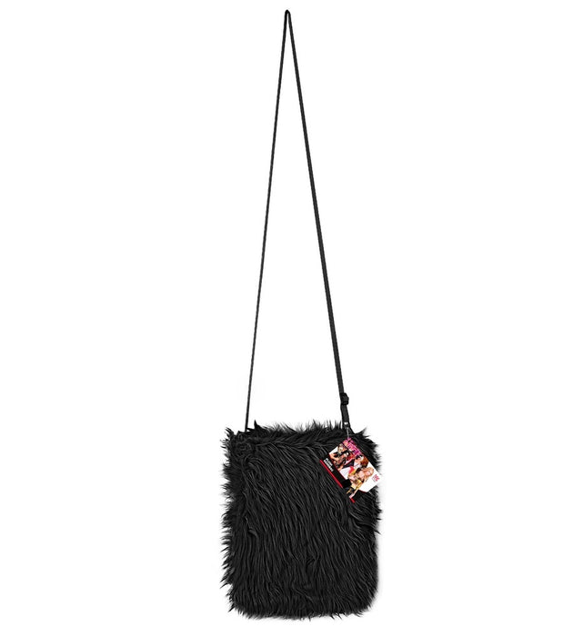 Plüsch Handtasche 20 x 24 cm  | Schwarz