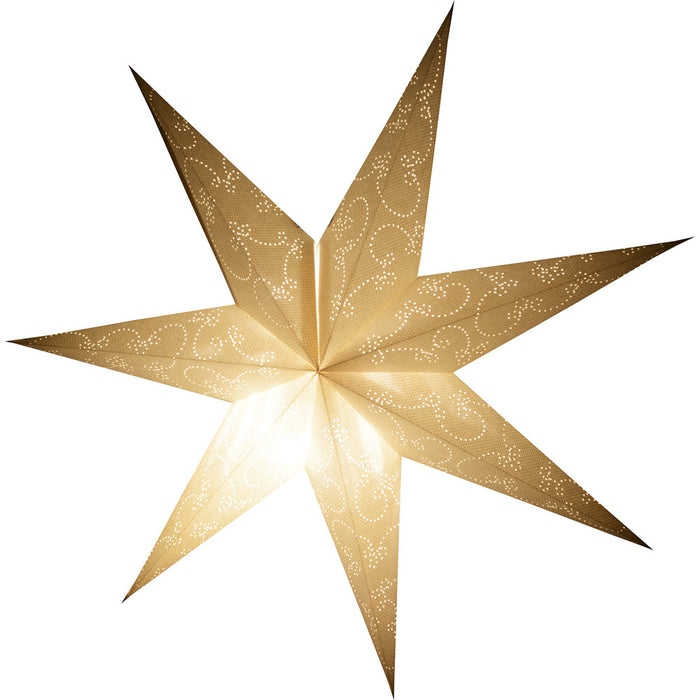 Riffelmacher Fenster Dekostern aus Papier 76611 | ca. 60cm | mit Lochmuster - Weiß