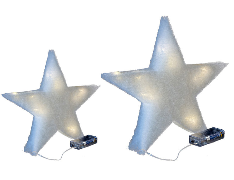 Riffelmacher LED Stern mit Minilichterkette 40 cm 68305 | Weiß