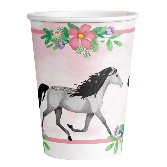 "Beautiful Horses" | 8 Trinkbecher 250 ml - Rosa