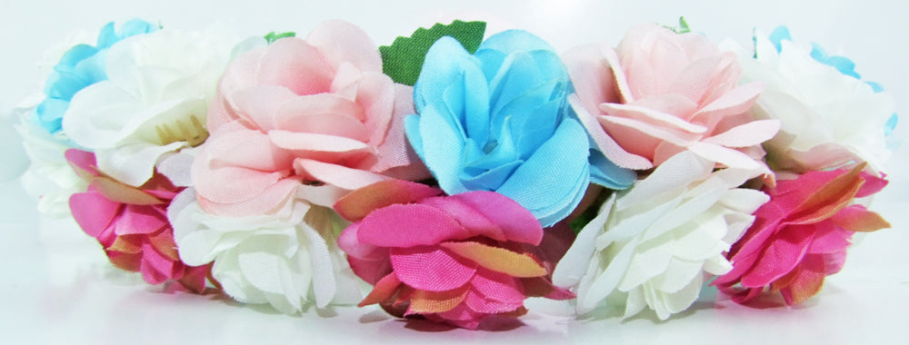 Blumenkranz zum binden mit Rosen - Bunt