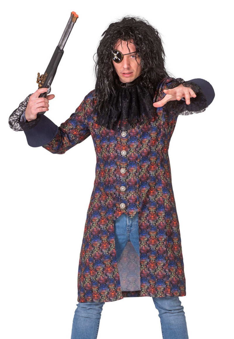 Barock Pirat Musketier Kostüm für Herren mit Totenköpfen - Bunt