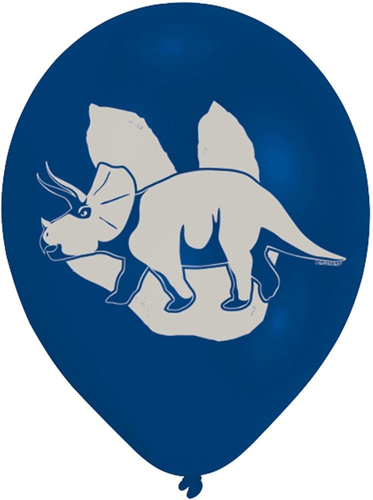 "Dinosaurier" Latexballon Luftballons 27,5 cm - 6 Stück Orange / Grün / Blau