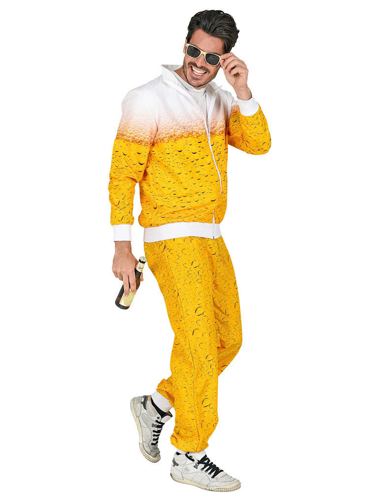 Party Trainingsanzug "Bier" für Erwachsene - Gelb