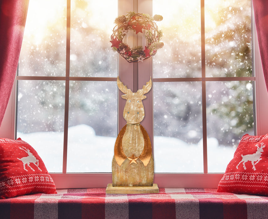 Riffelmacher Elch stehend 63x27cm 17084 - Natur Kupfer