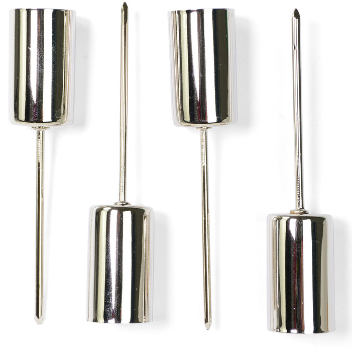 Stabkerzenhalter für Adventskranz und Gesteck 4 Stück 23mm 10861 - Silber