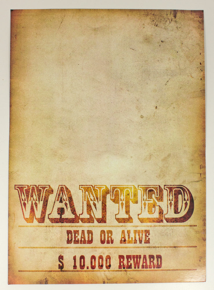 Poster Wanted im Wild West Look 42 x 30 cm