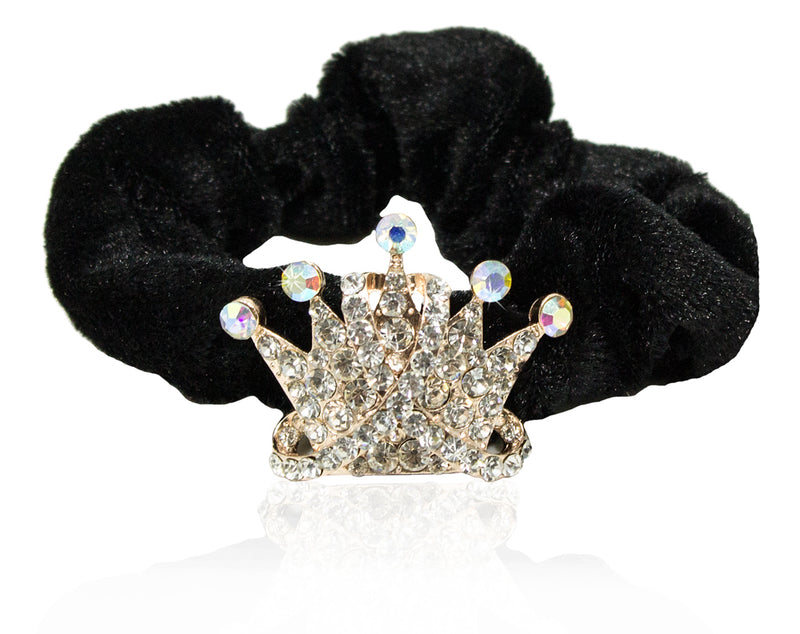 Samt Zopfband mit Strass Krone