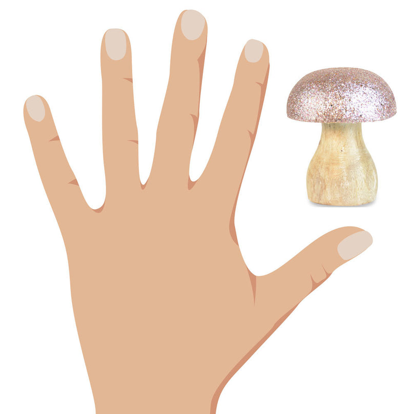 Riffelmacher Dekoration "Pilz" Mangoholz 74583 - 7cm - Utopiaglitter Rosa