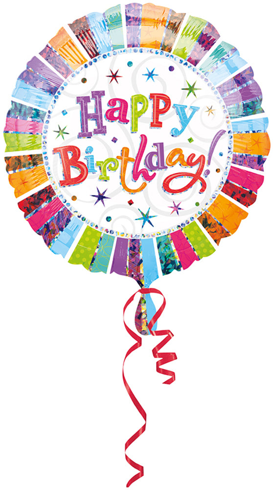 ABC18 Folienballon "Happy Birthday" Radiant Bunt | Ø 45 cm