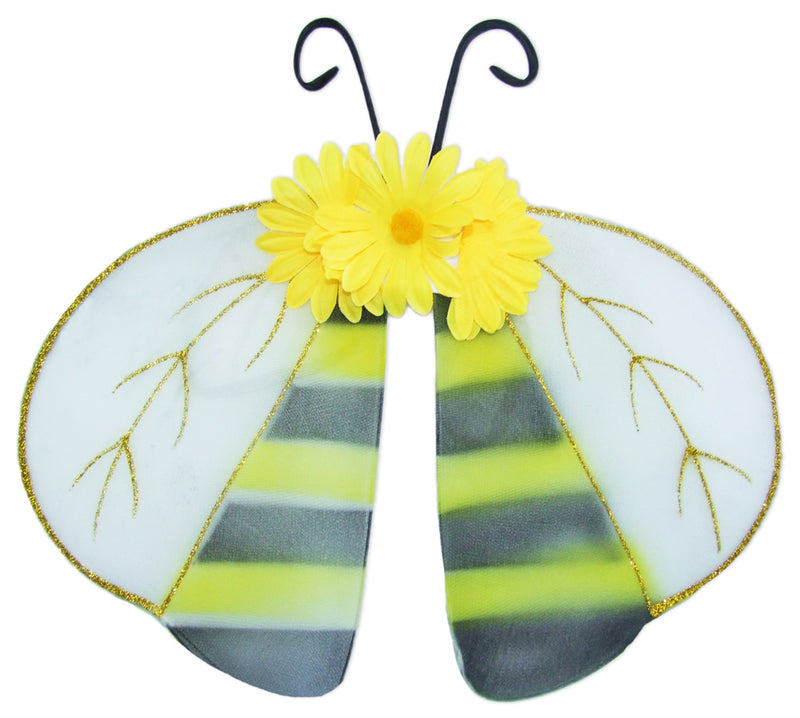 Bienen Flügel mit Glitzer 52 x 24 cm | Zubehör Bienenkostüm