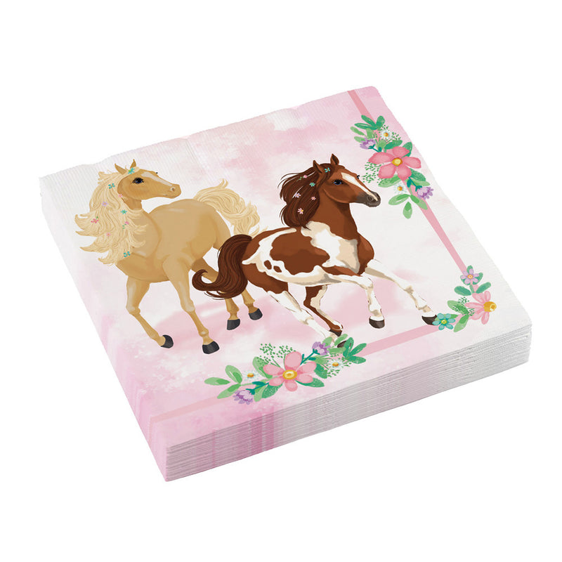 "Beautiful Horses" | 20 Servietten 33 x 33 cm - Rosa
