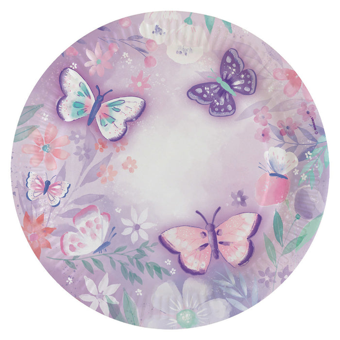 Pappteller "Flutter" Schmetterlinge | Ø23cm/8Stk.