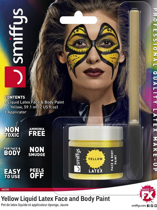 Flüssiglatex mit Applikator 59,1 ml - Gelb - Make Up