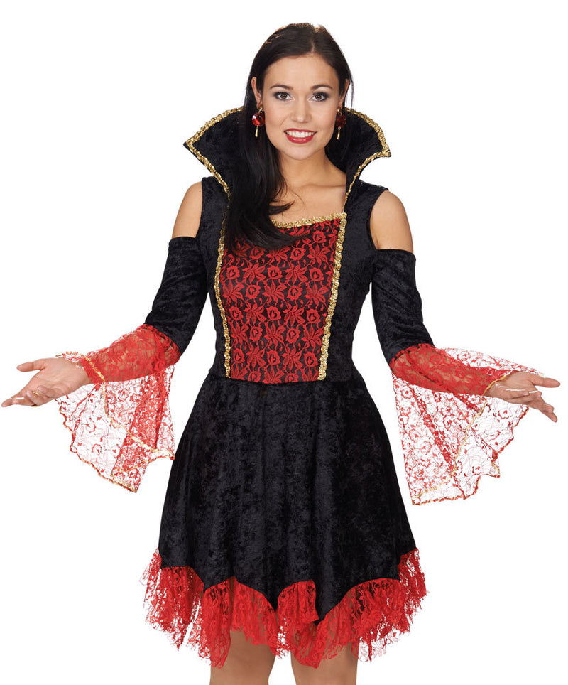 Vampir Lady Alexia Kostüm für Damen - Tolles Hexen Kostüm für Halloween Mottoparty oder Karneval