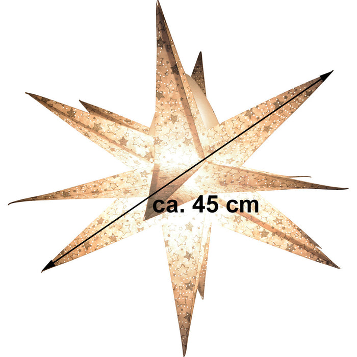 Riffelmacher 3D Fenster Dekostern aus Papier 76627 | ca. 45cm | Weiß