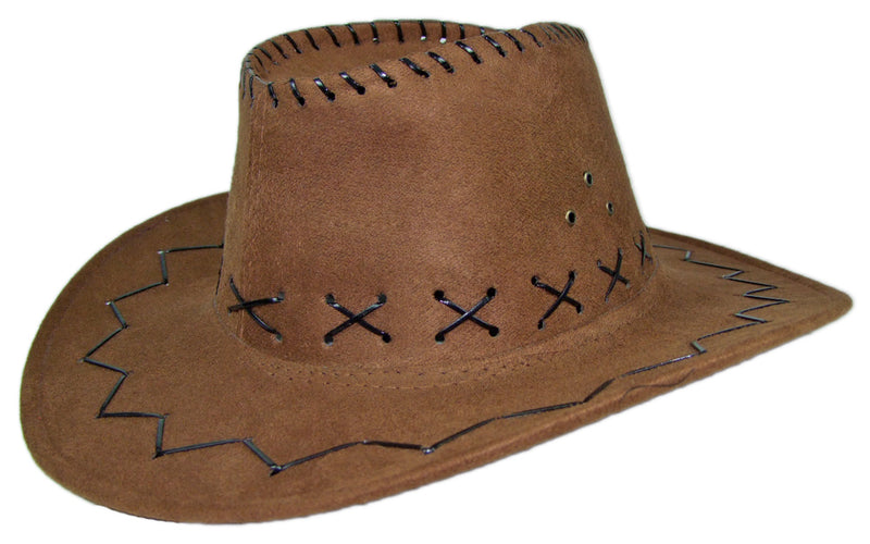 Kinder Cowboyhut mit Ziernähten - Braun