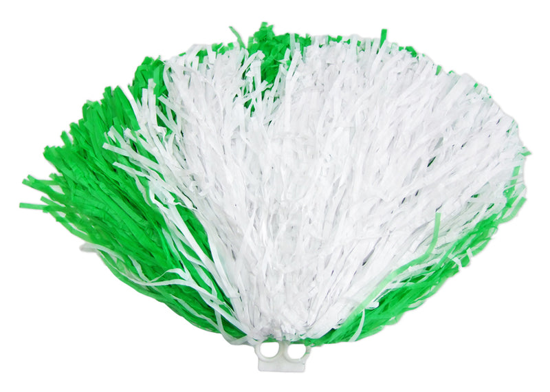 Cheerleader Pompon mit Ringgriff 1 Stück Grün Weiß