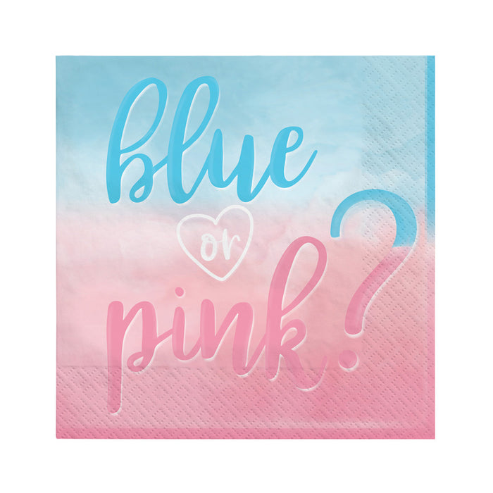 "The Big Reveal" | Servietten 16Stk./33x33cm Dekoration für Gender Reveal