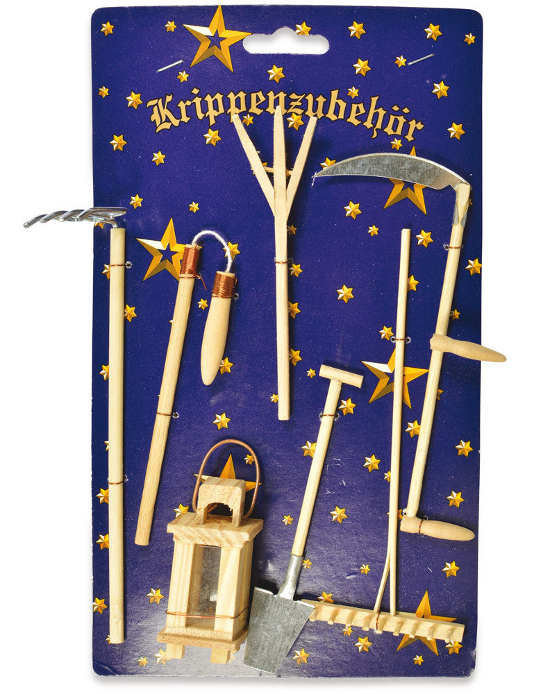 Krippenzubehör Set "Feldarbeit" 7-tlg. aus Holz | 78201 Weihnachtskrippe Modelleisenbahn