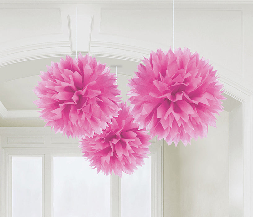 Fluffy Papier Pompons Ø 40 cm - 3 Stück | Farbwahl