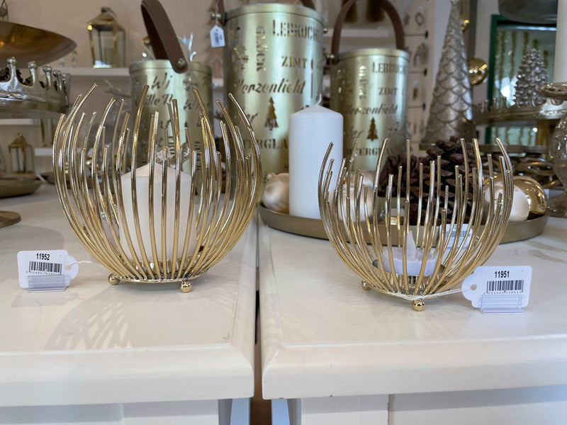 Teelichthalter Strahlenkugel 15cm | Gold