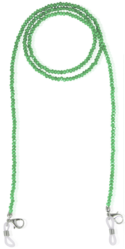 Brillenkette Maskenkette mit Glaskristallperlen - Grün