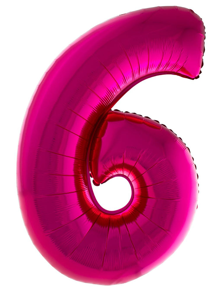 XXL Zahlen Folienballon 100 cm - Pink | Dekoration Geburtstag Jubiläum Zahlenballon
