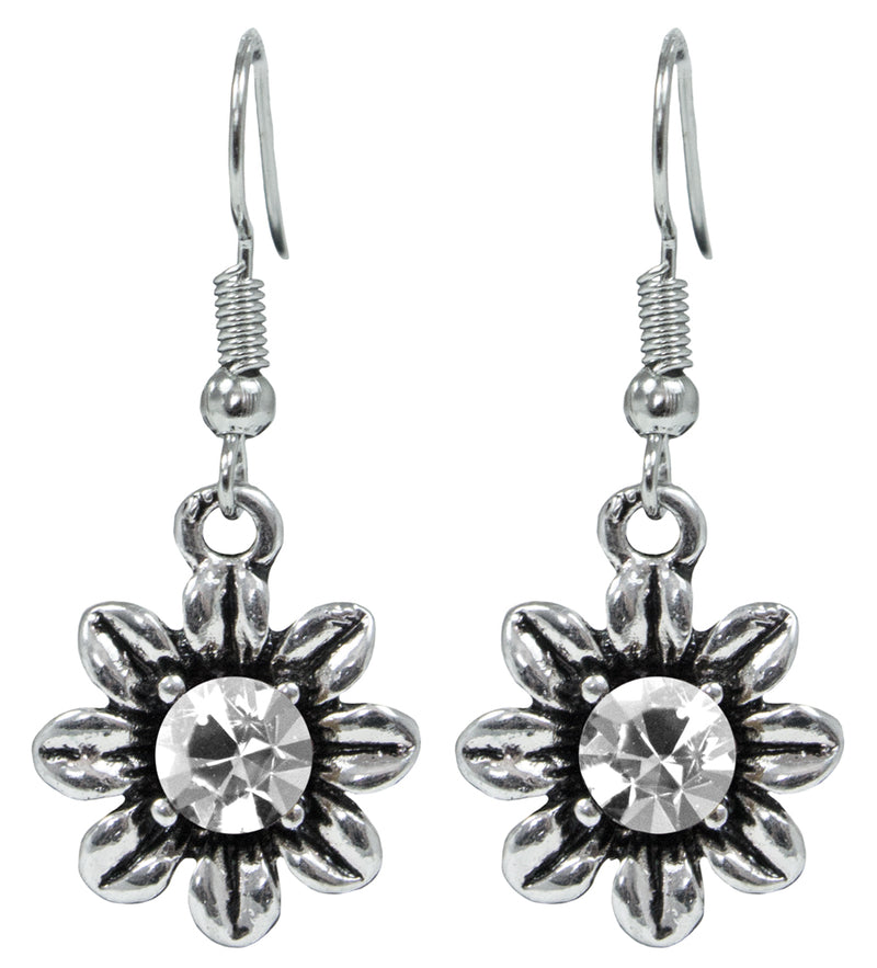 Blumen Collier mit Ohrhängern - Kristall