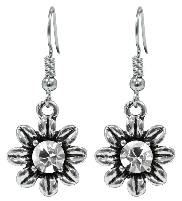 Blumen Collier mit Ohrhängern - Kristall