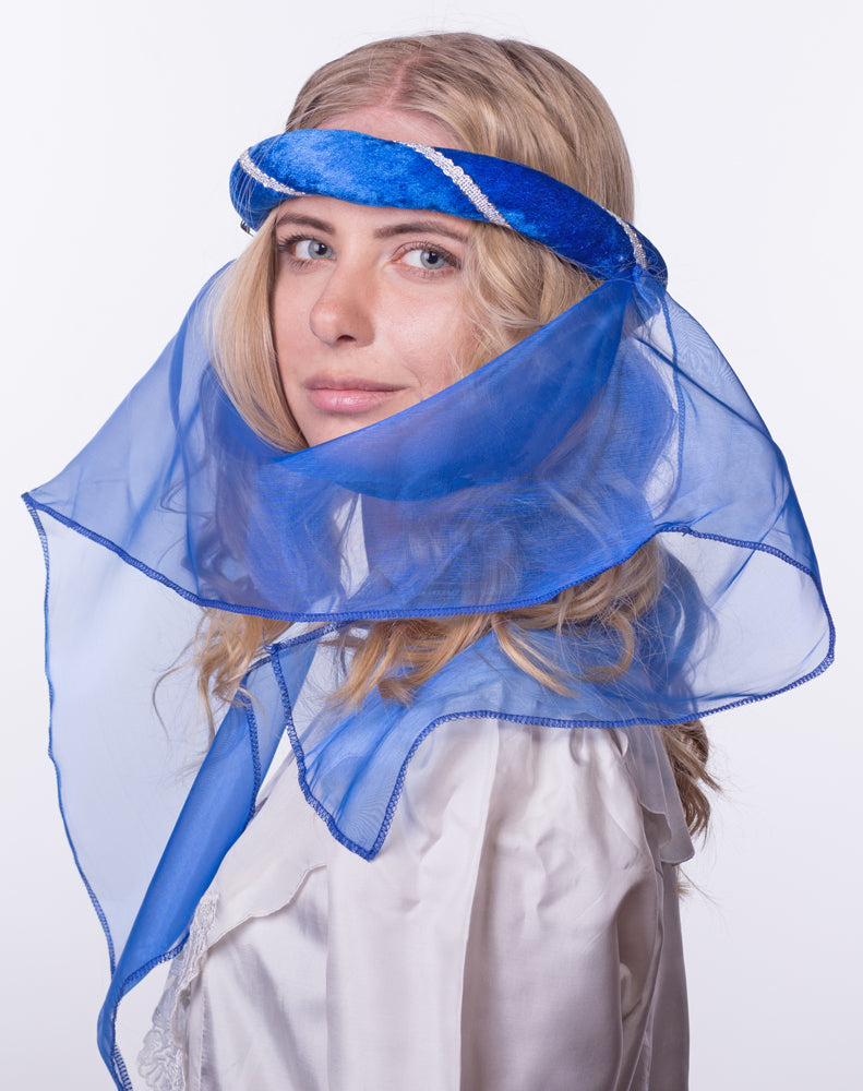 Mittelalter Haarband Helena für Damen | Blau Silber