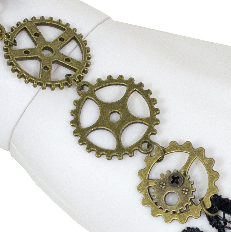 Steampunk Manolette Spitzen Armband - Schwarz Gold