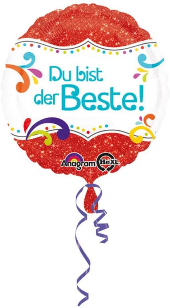 ABC18 Folienballon "Du bist der Beste" Bunt | Ø 43 cm