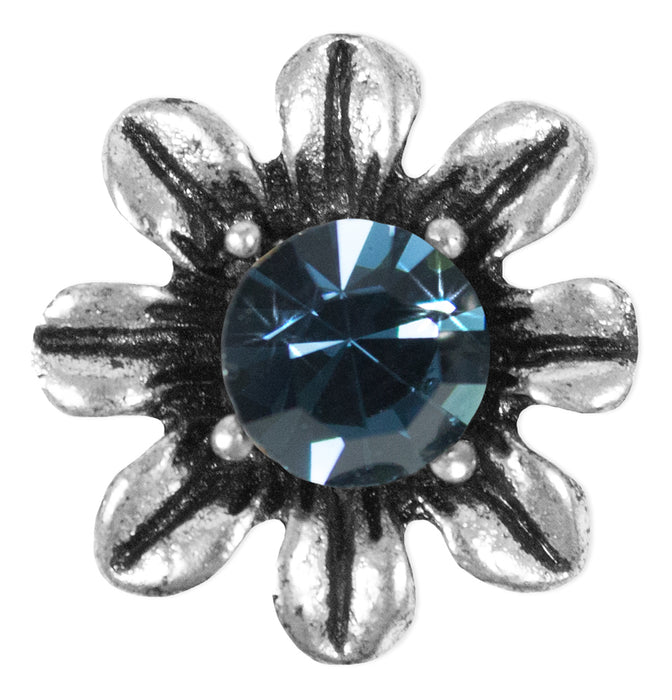 Blumen Collier mit Ohrhängern - Ozeanblau