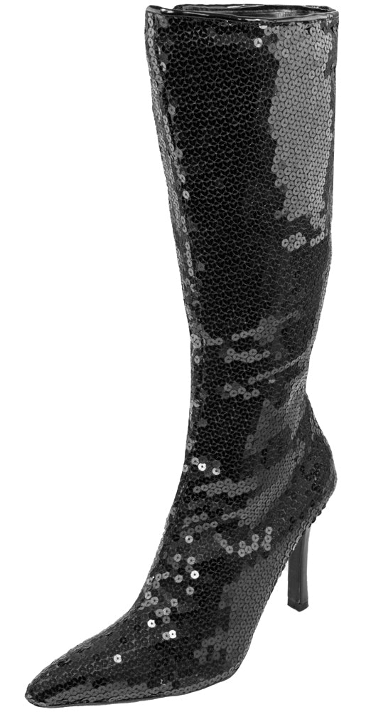 Show Pailletten Stiefel für Damen - Schwarz