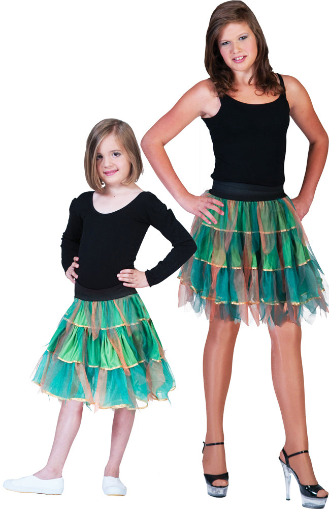 Fantasie Kostüm Petticoat Tüllrock für Mädchen - Grün Braun