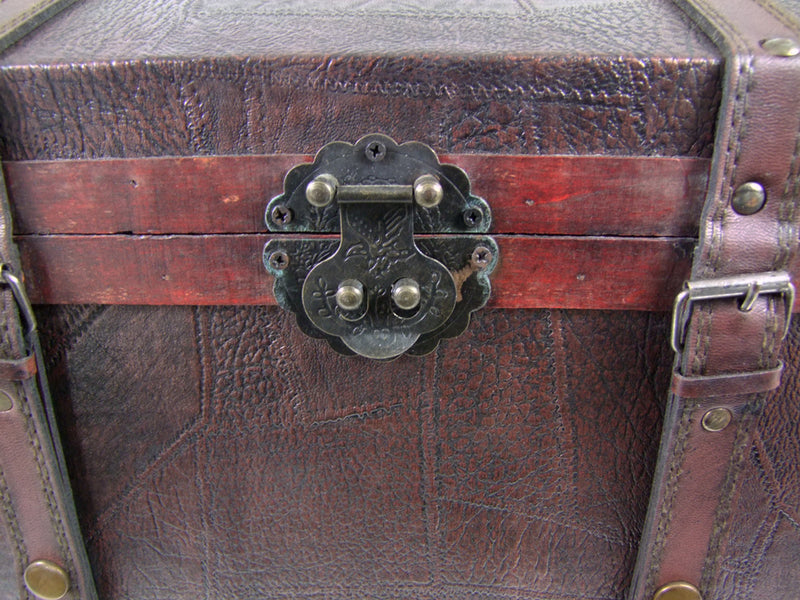 Piraten Schatzkiste aus Holz Dunkelbraun