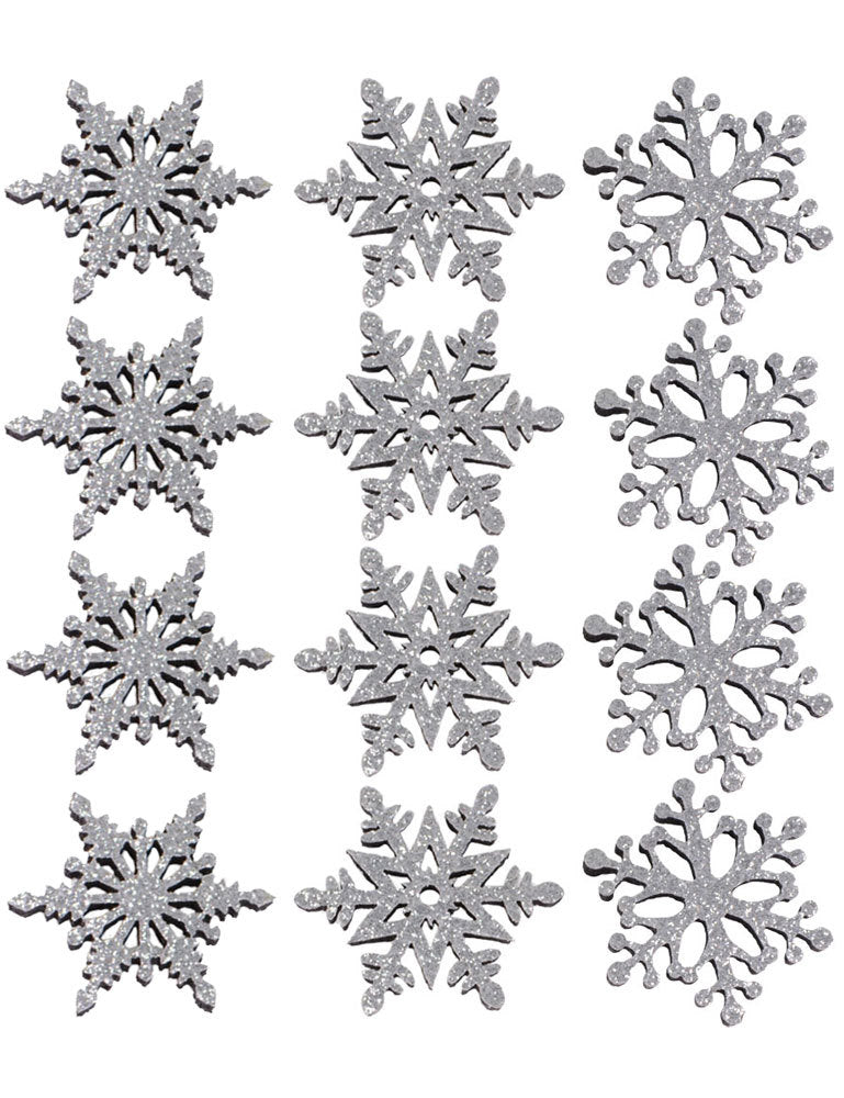 Filz Streudeko mit Glitter Ø 4cm Silber | Engel Hirsch Stern Konfetti Bastelmaterial