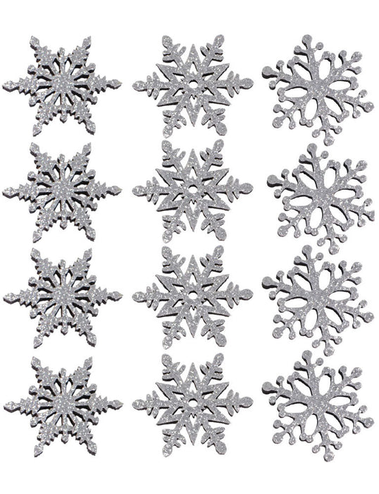 Riffelmacher Filz Streudeko mit Glitter ca. 4cm 70092 | Silber - Flocken