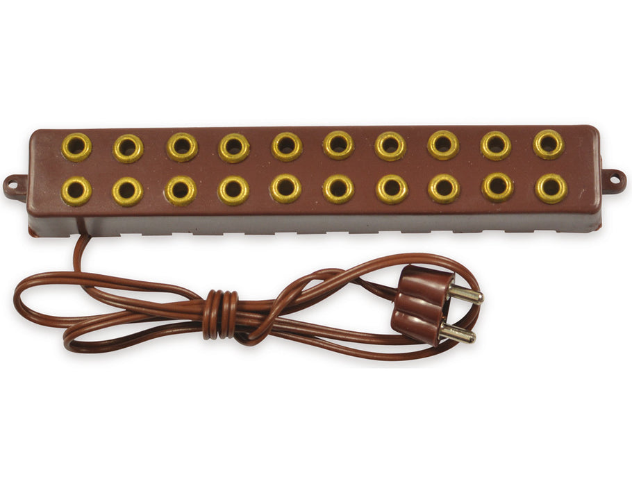 Riffelmacher 10fach Steckerleiste für 4.5V Anschlüsse 78262 | Braun