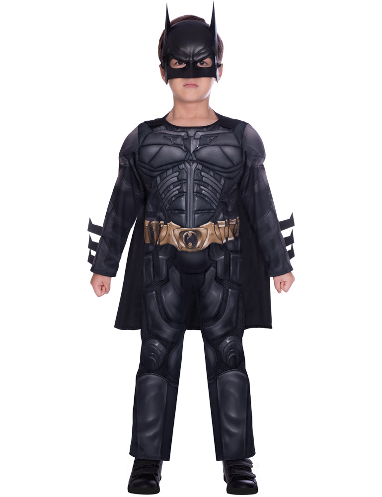 Batman "Dark Knight" Kostüm für Jungen - Schwarz | DC Super Heroes Kinderkostüm