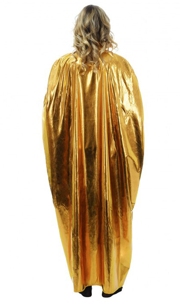 Metallic Glitzer Umhang mit Kapuze für Erwachsene 130 cm Länge | Kostüm Weltall Space Show