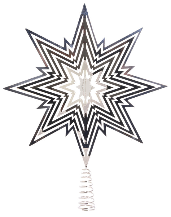 Riffelmacher Christbaumspitze Metall Stern 33cm 17828 - Silber