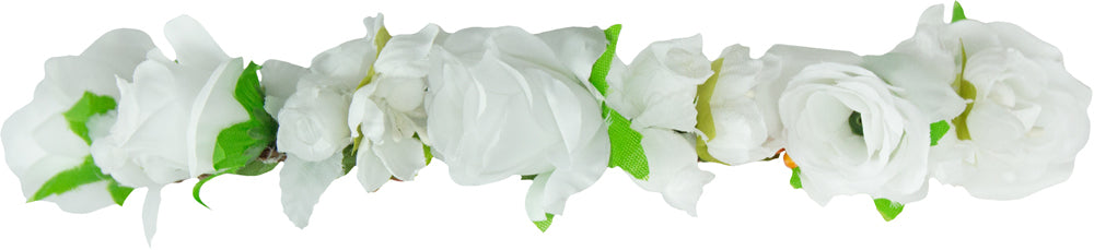 Brautschleier Haarkranz Talia mit Blumen und Blättern - Weiß / Mehrfarbig