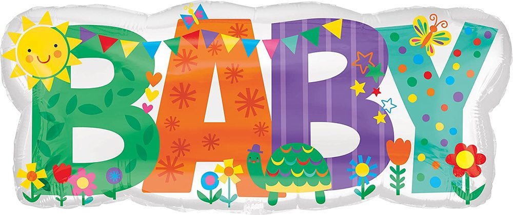 SuperShape Folienballon "Welcome Baby" | 83x35cm