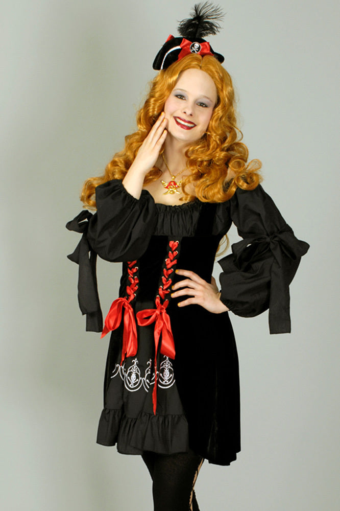 Piratin Sophia Kostüm für Damen - Kleid und Minihut