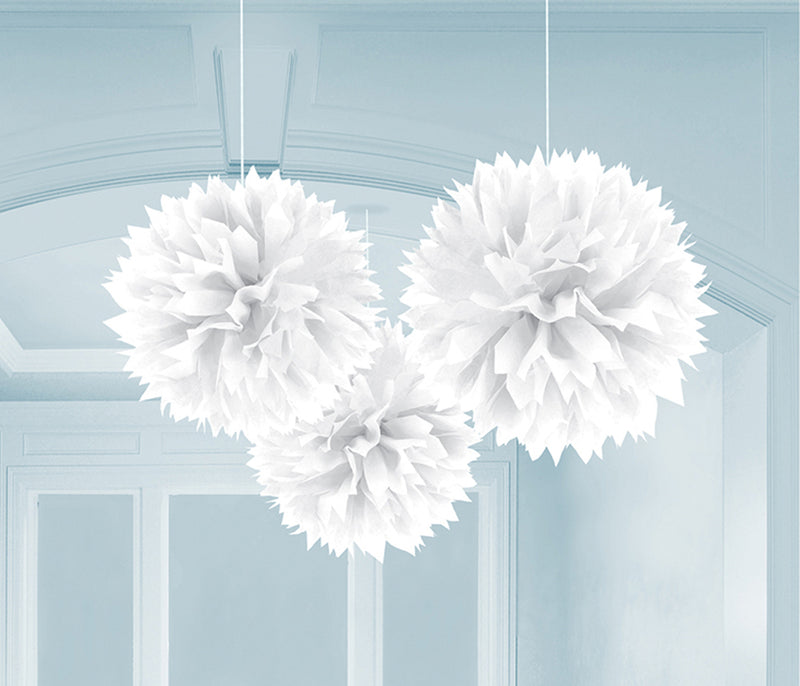 Fluffy Papier Pompons Ø 40 cm - 3 Stück | Farbwahl